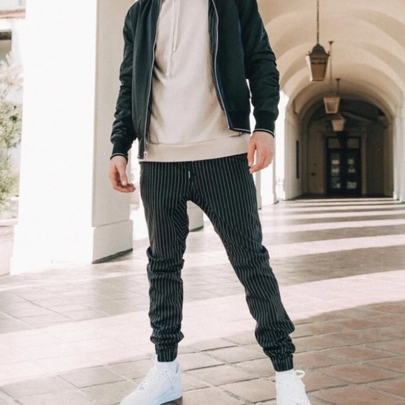Zanerobe Pants Nwt Zanerobe Black Striped Mens Joggers 32 Poshmark